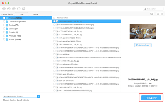 récupérer fichiers perdus