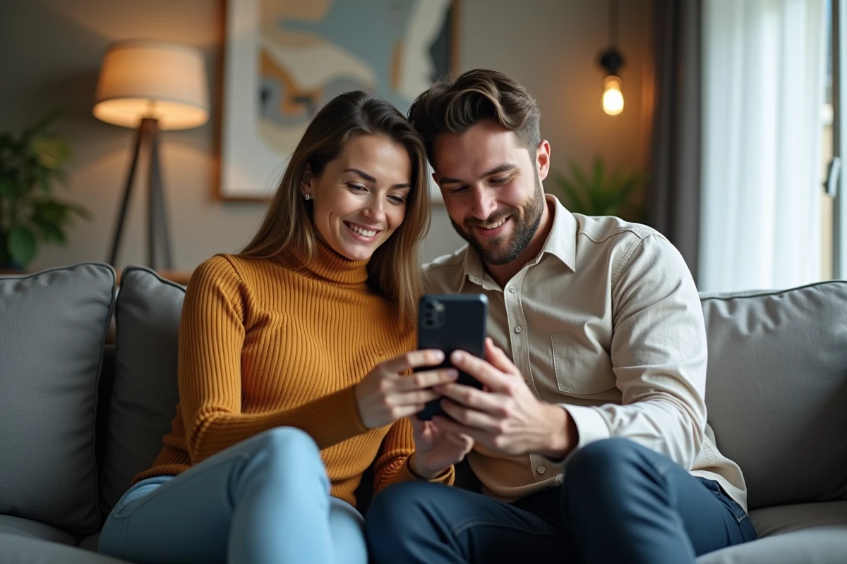 Deux amis regardant ensemble comment supprimer un contact sur Messenger sans affecter Facebook