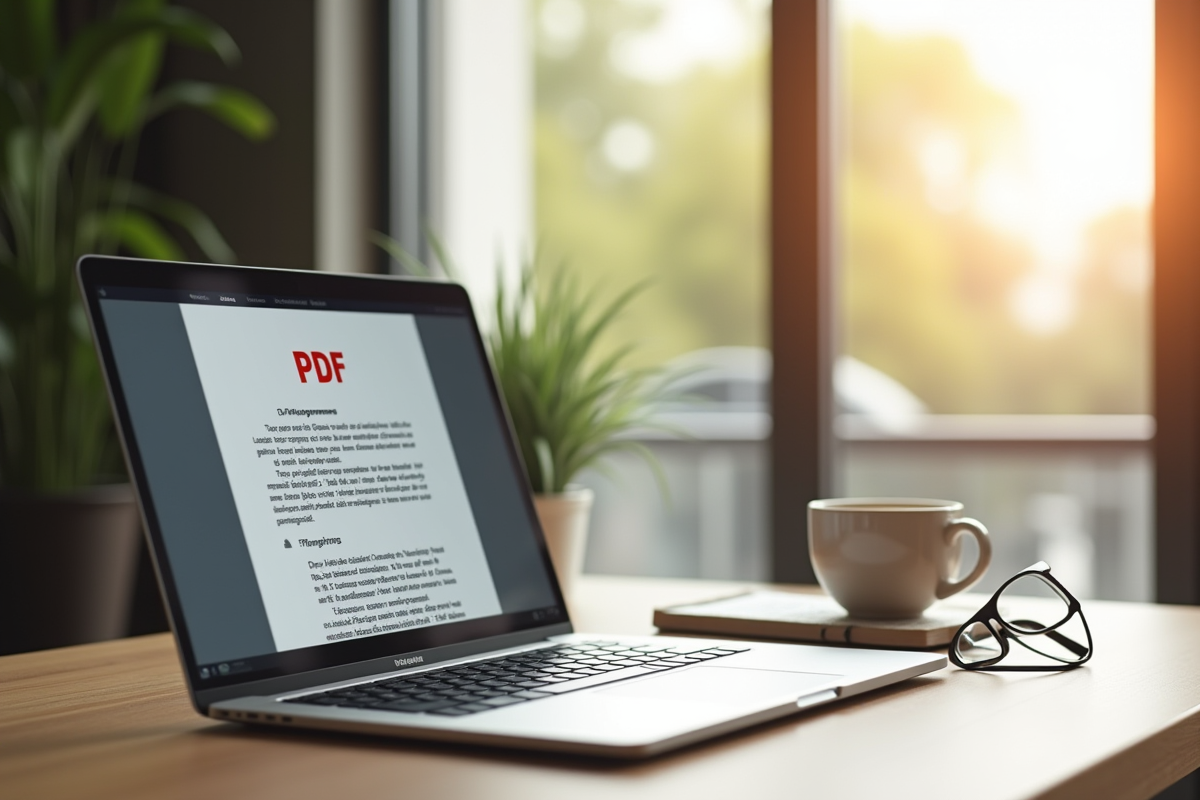 Espace de travail moderne avec un ordinateur portable et documents