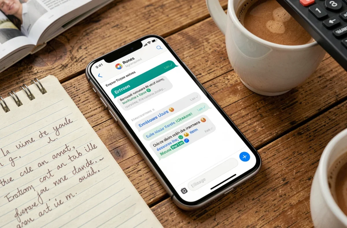 Smartphone affichant une page d'assistance Freebox avec code d'erreur posé sur une table en bois